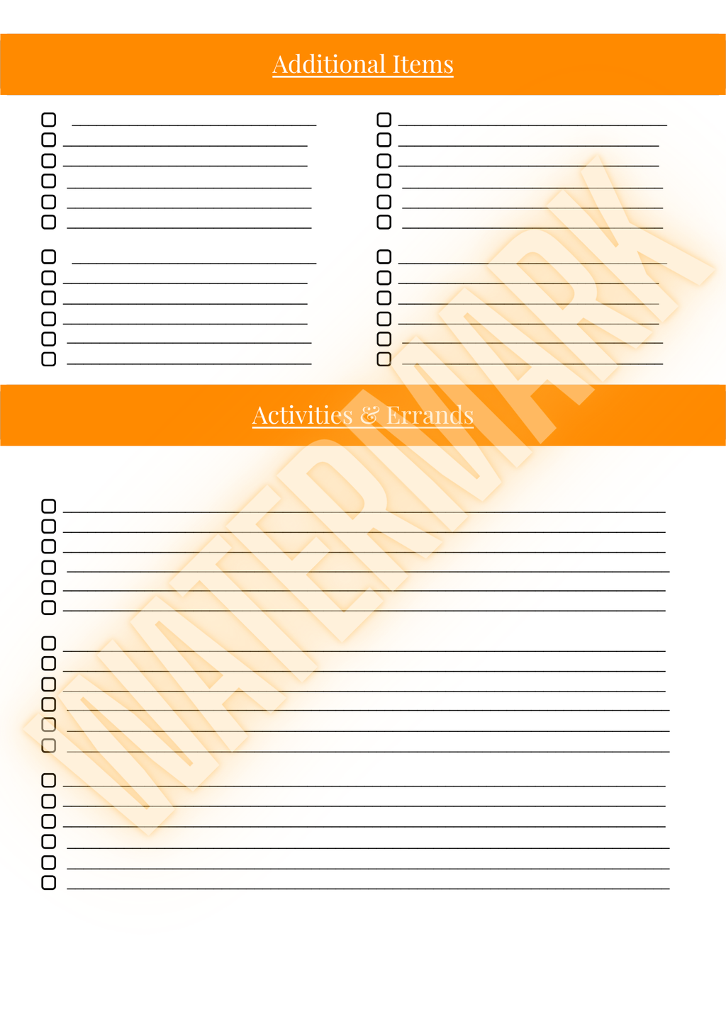 Travel Checklist Planner (Printable & Downloadable)