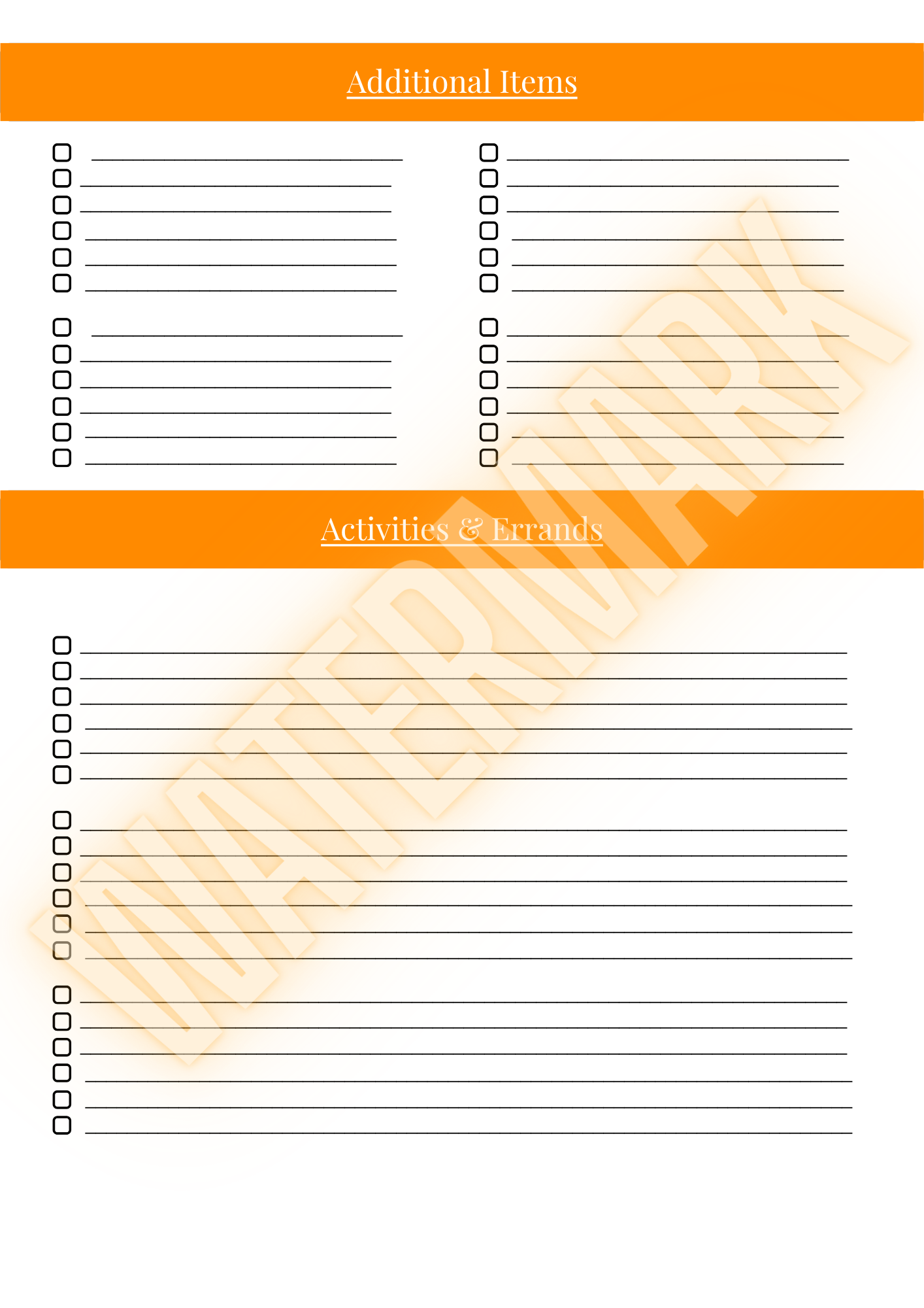 Travel Checklist Planner (Printable & Downloadable)