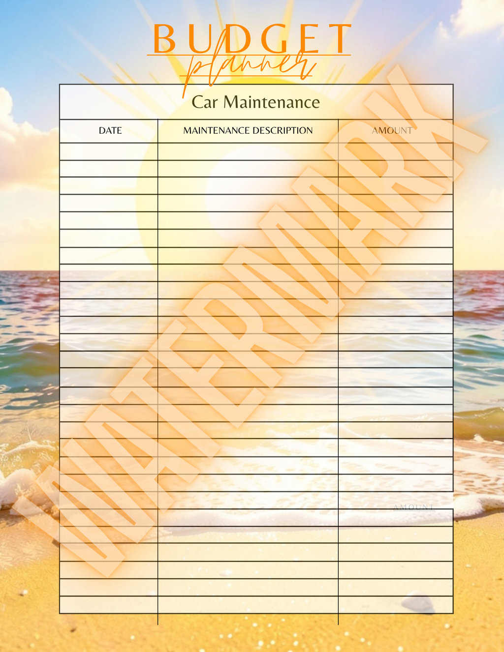 Budget Planner Template (Printable & Downloadable)