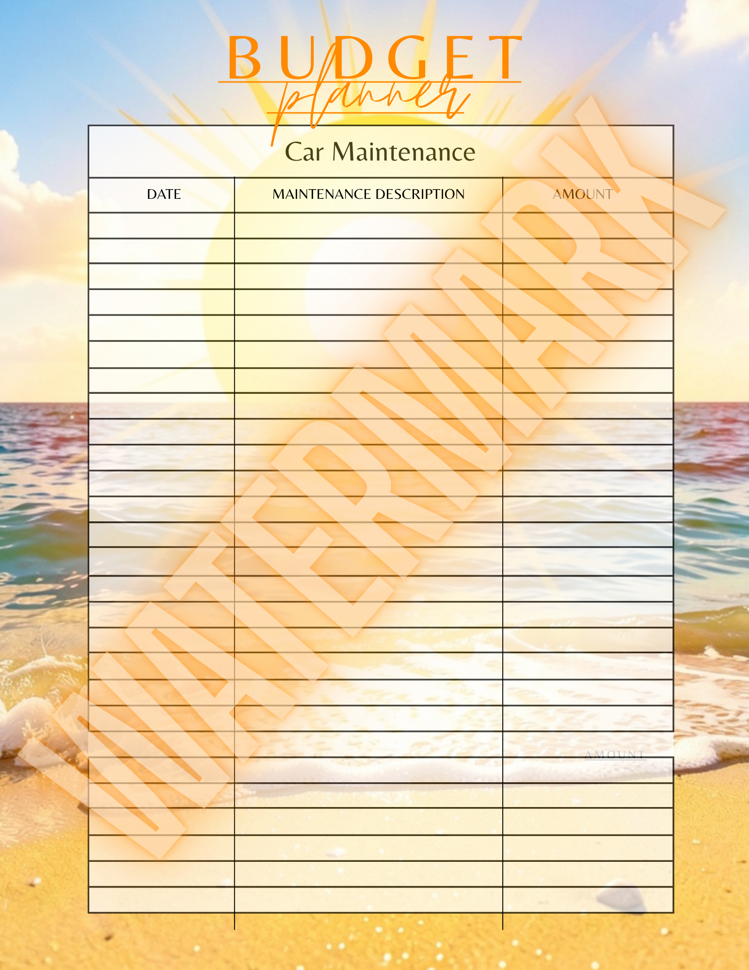 Budget Planner Template (Printable & Downloadable)
