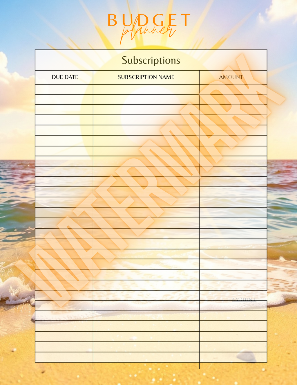 Budget Planner Template (Printable & Downloadable)