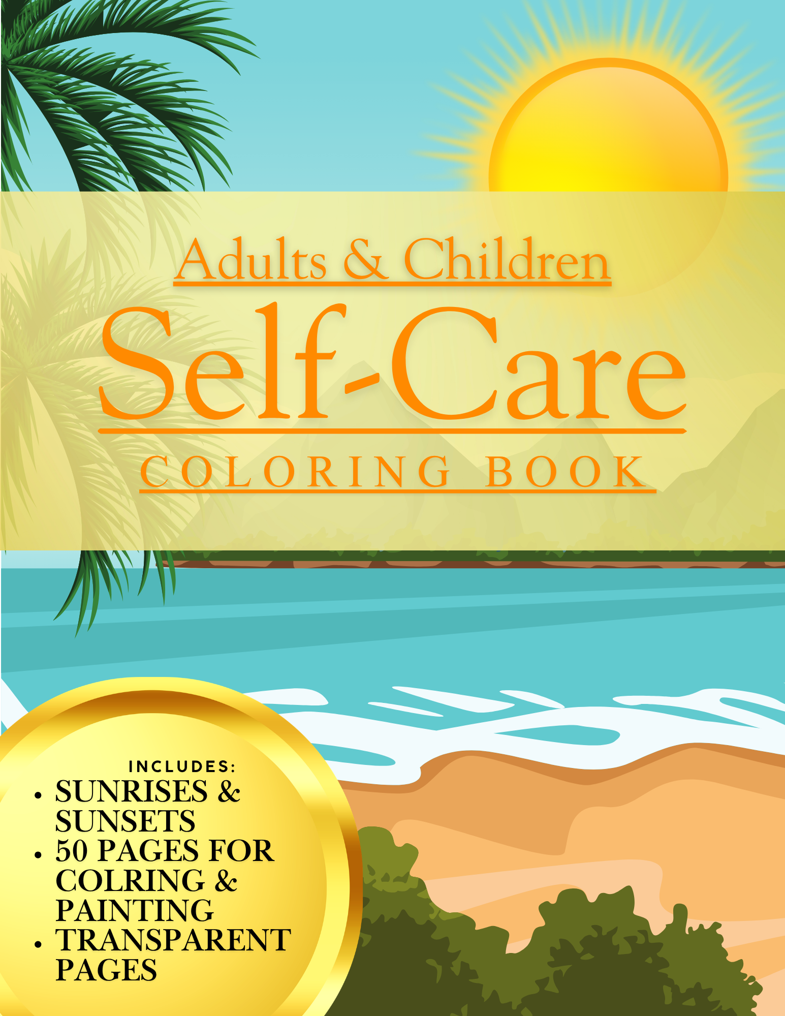 "Sunrises, Sunsets, & Water" Adult & Children's Coloring Book (Printable & Downloadable)